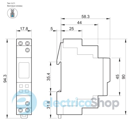 Цифрове тижневе реле часу 1ПК 16А/24V AC/DC Finder 12.71.0.024.0000