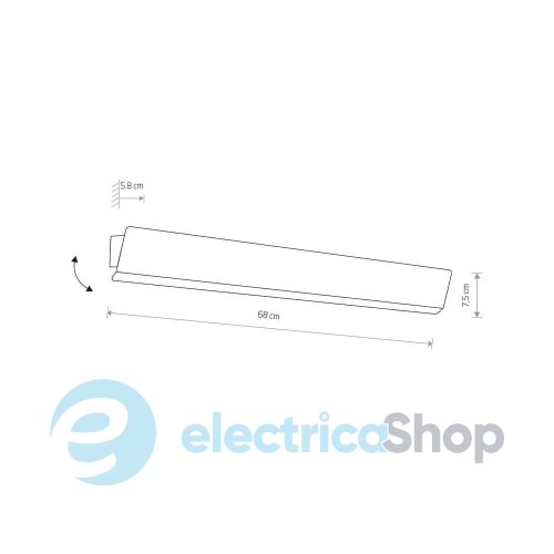 Настенный светильник Nowodvorski Wing led 7550 T8LED 3000K 1700Lm