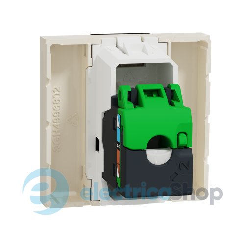 Розетка комп'ютерна, RJ45, одиночна, кат. 6 UTP, Unica New бежевий