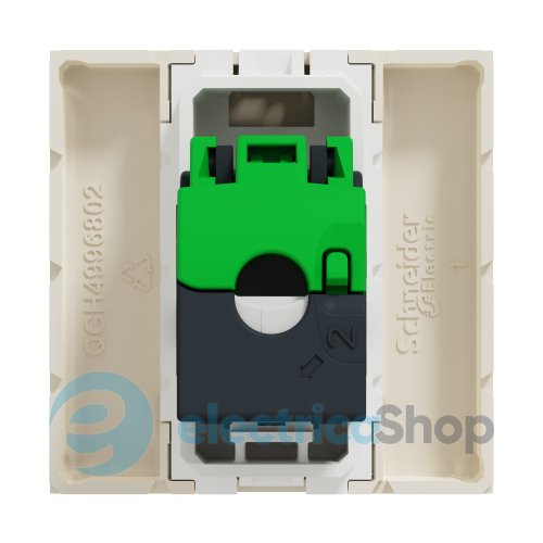 Розетка комп'ютерна, RJ45, одиночна, кат. 6 UTP, Unica New бежевий