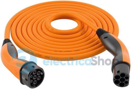 Зарядний кабель HELIX, до 11 кВт, 5 м, 20 А, 3 фази (Type 2-Type 2) LAPP MOBILITY 5555935013 помаранчевий