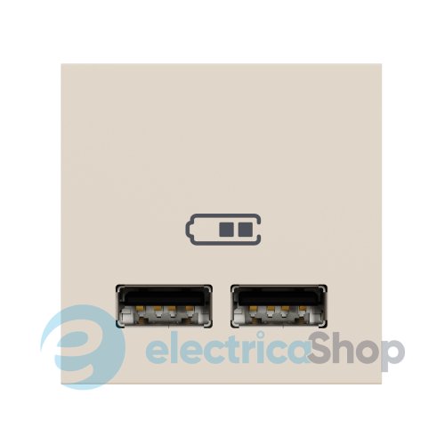 Розетка USB, 2-местная, 5 В / 2100 мА, Unica New бежевый