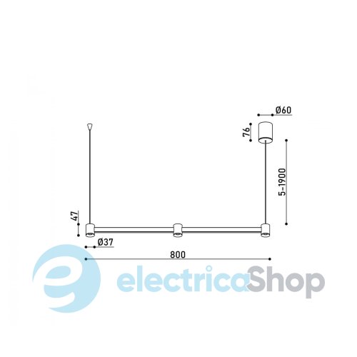 Підвісний світильник Kloodi DECO PE-LOTUS800 10W 3K BK 24° LED