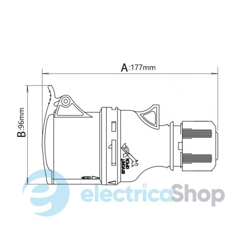 Розетка кабельная 4-п  32A  400V IP44 Sez ISN3243
