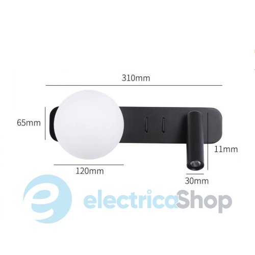 Настінний світильник Kloodi DECO WA-MERRY 310 3K BK LED+G9 