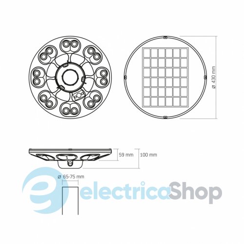 Вуличний світильник консольний VIDEX IP54 40W 5000K 1400Lm VL-GLSO-1254-S (27548) на сонячній батаре