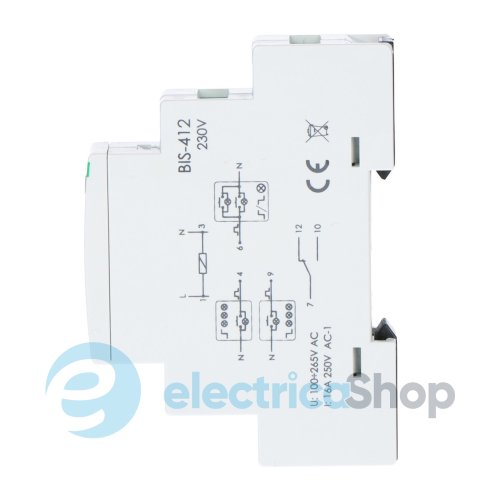 Імпульсне реле BIS-412,1xNO/NC 16А/230V, групове F&F
