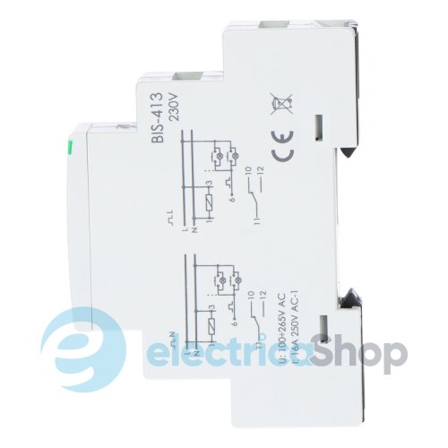 Імпульсне реле BIS-413-24V, 1xNO/NC 16А/24V AC/DC з затримкою часу F&F