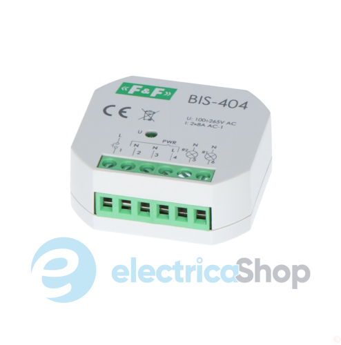 Імпульсне реле BIS-404, 2xNO/NC 5А/230V дві секції F&F