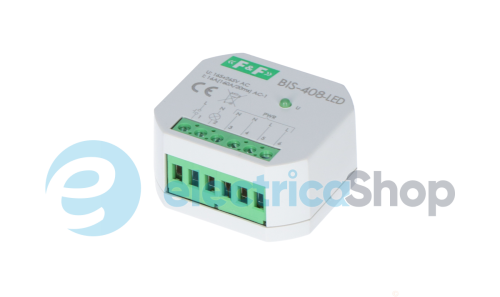 Бістабильне реле BIS-408LED, 1xNO 16А/230V, захист від пускового струму F&F