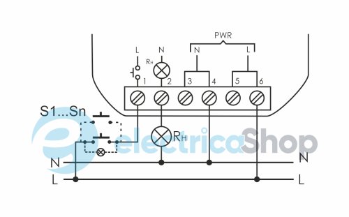 Бістабильне реле BIS-408LED, 1xNO 16А/230V, захист від пускового струму F&F