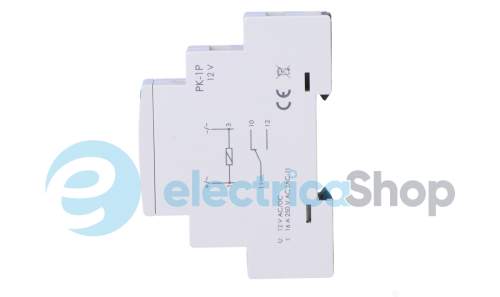 Электромагнитное реле PK-1P-12V 1xNO/NC 16А/12V AC/DC DIN F&F