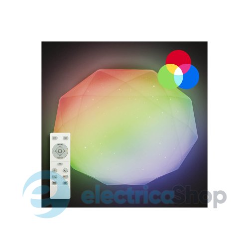 Светильник потолочный светодиодный LUMINARIA ALMAZ 60W RGB R-500-SHINY-220V-IP20 с пультом ДУ