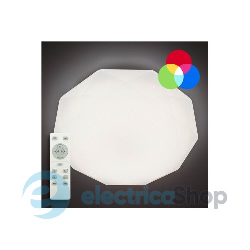 Светильник потолочный светодиодный LUMINARIA ALMAZ 60W RGB R-500-SHINY-220V-IP20 с пультом ДУ
