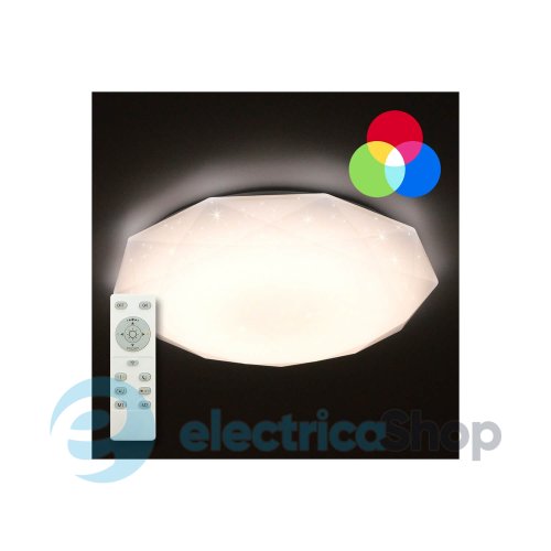 Светильник потолочный светодиодный LUMINARIA ALMAZ 60W RGB R-500-SHINY-220V-IP20 с пультом ДУ