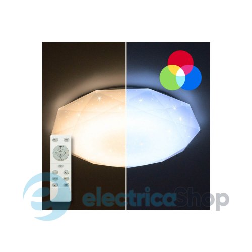 Светильник потолочный светодиодный LUMINARIA ALMAZ 60W RGB R-500-SHINY-220V-IP20 с пультом ДУ