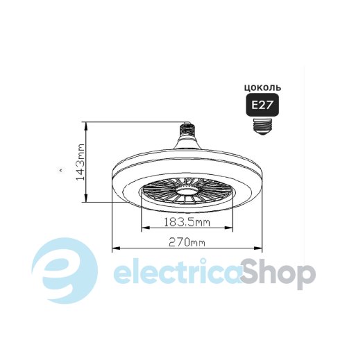 Лампа-вентилятор LUMINARIA FAN LAMP 24W+4W E27 R-ON/OFF 4000K 220V (IP20)