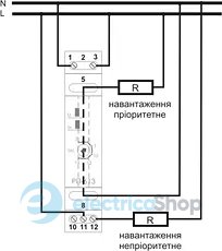 Реле тока приоритетное с проходным каналом, настройка 2-15А, 1НО, Imax=16А, 1 мод., F&F PR-613