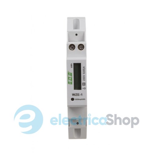 Счетчик электроэнергии WZE-1 F&F, 1/3ф. 1x230V, 3х230V/400V, 5(45)А, 1 тариф, активн., DIN,