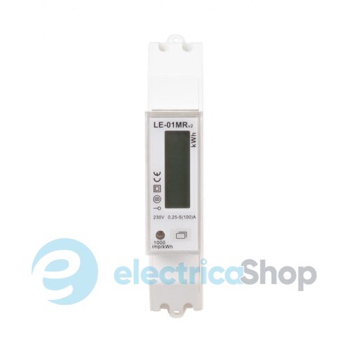 Счетчик электроэнергии LE-01MR v2 F&F, 1ф. 230V 5(100)А, 1 тариф, активн+реактивн., DIN (1мод), MODBUS RTU, RS485
