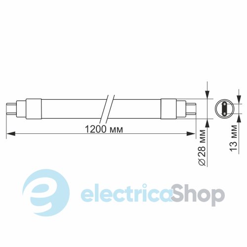 LED лампа VIDEX LED T8b 18W 1.2M 6200K VL-T8b-18124 (23486)