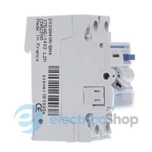 Дифференциальное реле 2P, 6kA, 25A,30mA, A, Hager CDA225D