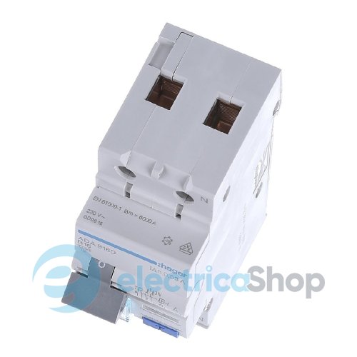 Дифавтомат 1P+N, 6kA, B-16A, 30mA, A, Hager ADA916D