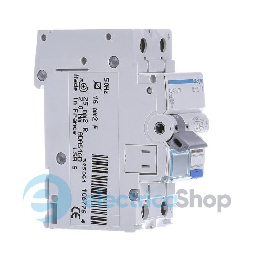 Дифавтомат 1P+N, 6kA, C-16A, 30mA, A, Hager ADA966D