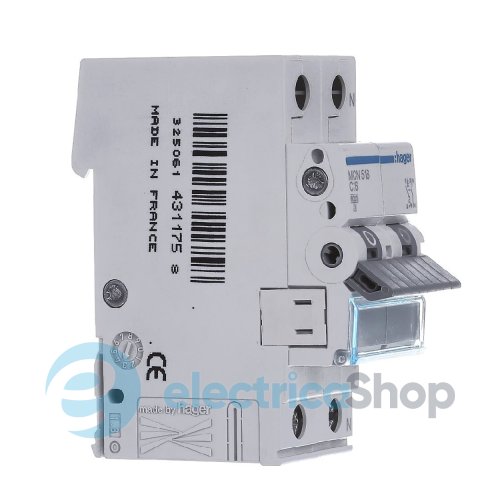 Автоматический выключатель 1P+N, 3A, C, 6kA, 2 мод., Hager MCN503