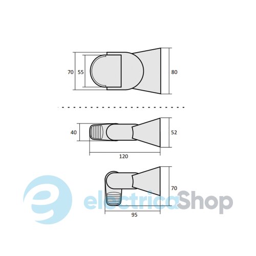 Датчик руху F&F DR-04B, накладний, 160°/45° 230V/5А IP65 чорний