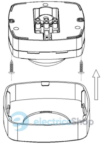 Датчик руху F&F DR-09B, накладний, 360° 230V/10А IP20, функція датчик присутності, чорний