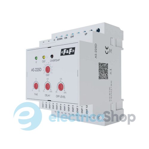Реле каскадное AS-225D F&F 12канал., DIN 9-30V DC/4А 3÷30сек. з функцией последовательного вкл.