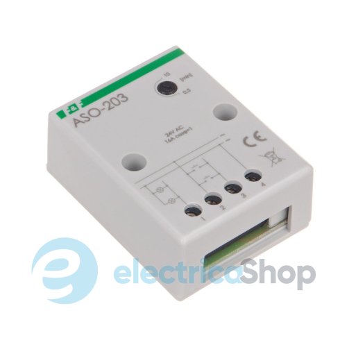 Реле лестничное ASO-203 F&F, 1НО 24V AC/DC 16А, задержка 0,5÷10 мин. с функцией антиблокировки
