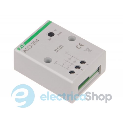 Реле лестничное ASO-204 F&F, 1НО 24V AC/DC 16А, задержка 0,5÷10 мин.