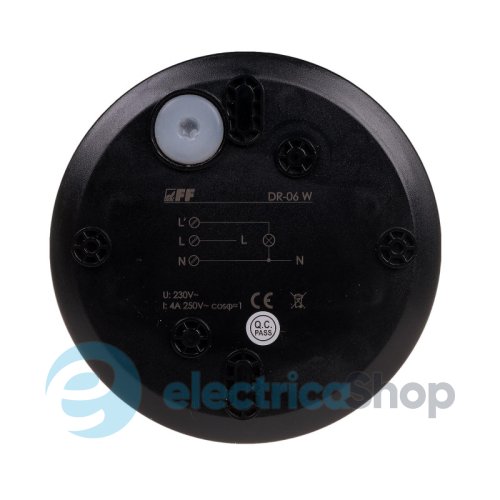 Датчик руху ІЧ DR-06B F&F 360° 230V/16А IP40, накладний, чорний