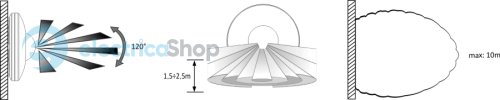 Датчик руху ІЧ DR-06B F&F 360° 230V/16А IP40, накладний, чорний