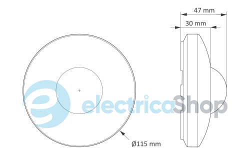 Датчик руху ІЧ DR-06B F&F 360° 230V/16А IP40, накладний, чорний