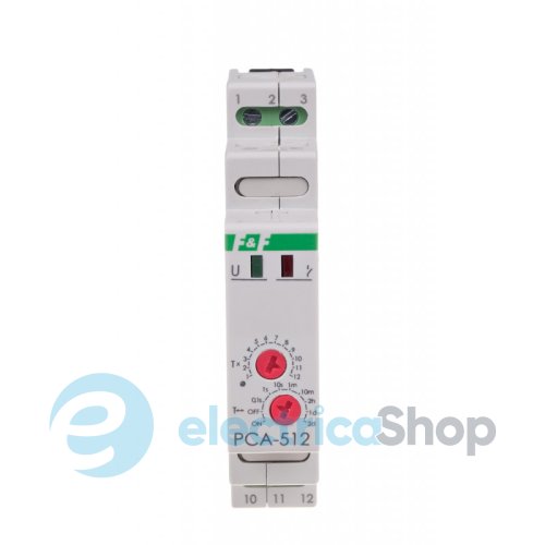 Реле часу PCA-512UNI F&F, затримка відключення, 1ПК 10А 12÷264V AC/DC DIN