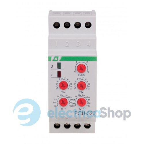 Реле часу PCU-520 F&F, багатофункціональне, подвійне, 2ПК 10А 230V/AC DIN