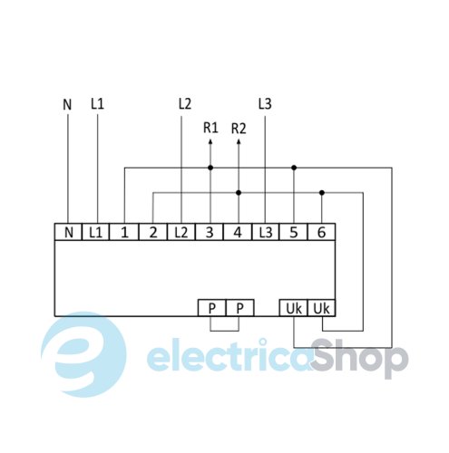 Автоматический переключатель фаз PF-452  F&F, 3×(50÷450 В)+N 16А, DIN регулировка напряжения