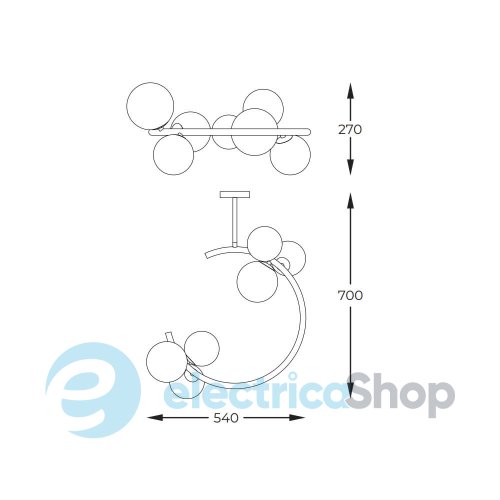 Люстра Zuma Line MOLECULE C0454-06Q-F7AA