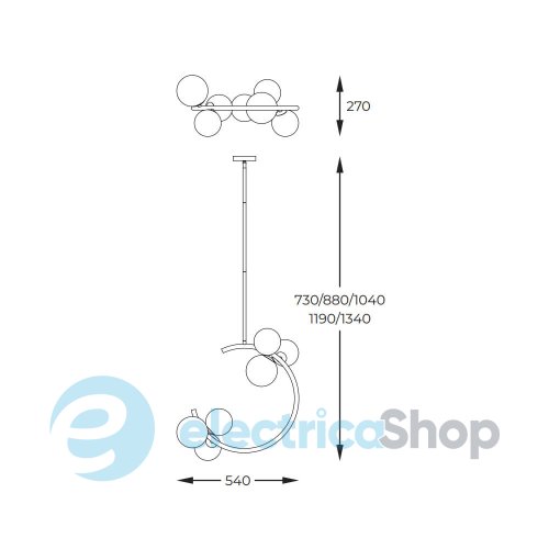 Люстра Zuma Line MOLECULE P0454-06Q-F7AA