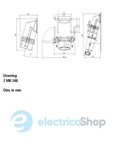 Штекер панельний 250A 4п 6г 400В, IP67, MENNEKES 75321