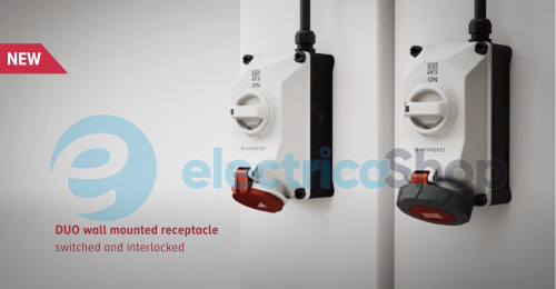 Розетка настінна з механічним вимикачем DUO 32A 5п 6г 400B, IP67, MENNEKES 5604506G