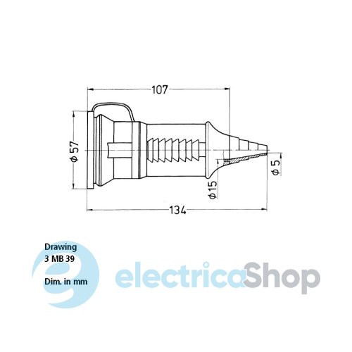 Розетка кабельная SCHUKO 16A 2п+З, 230В, IP44 оранжевая, MENNEKES 10842