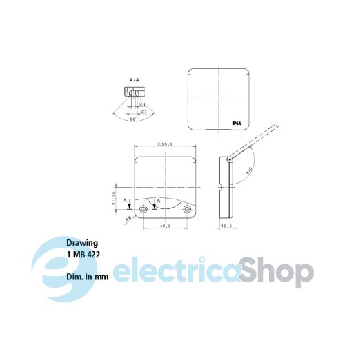 Розетка панельна SCHUKO 16A 2п+З 230В, IP54 чорна (клеми plug-in), MENNEKES 11312