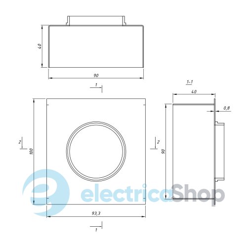 Світильник точковий для стелі Griliato 100 mm сірий RAL 9006 721110.08.08