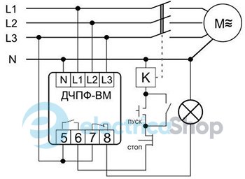Реле чергування та пропадання фаз CKF-BM F&F, 1хNO/NC, 10А, 3х380/220V~+ N, регул.