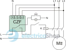 Реле пропадания фаз F&F CZF-311 1ПК 10А 400/230V+N, регул.