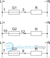 Блок запобіжників BZ-3 F&F 250 V AC/DC (6,3А), 3×LED